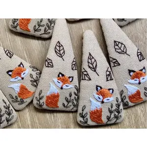 Hand Embroidered Fox Hair Clip Barette