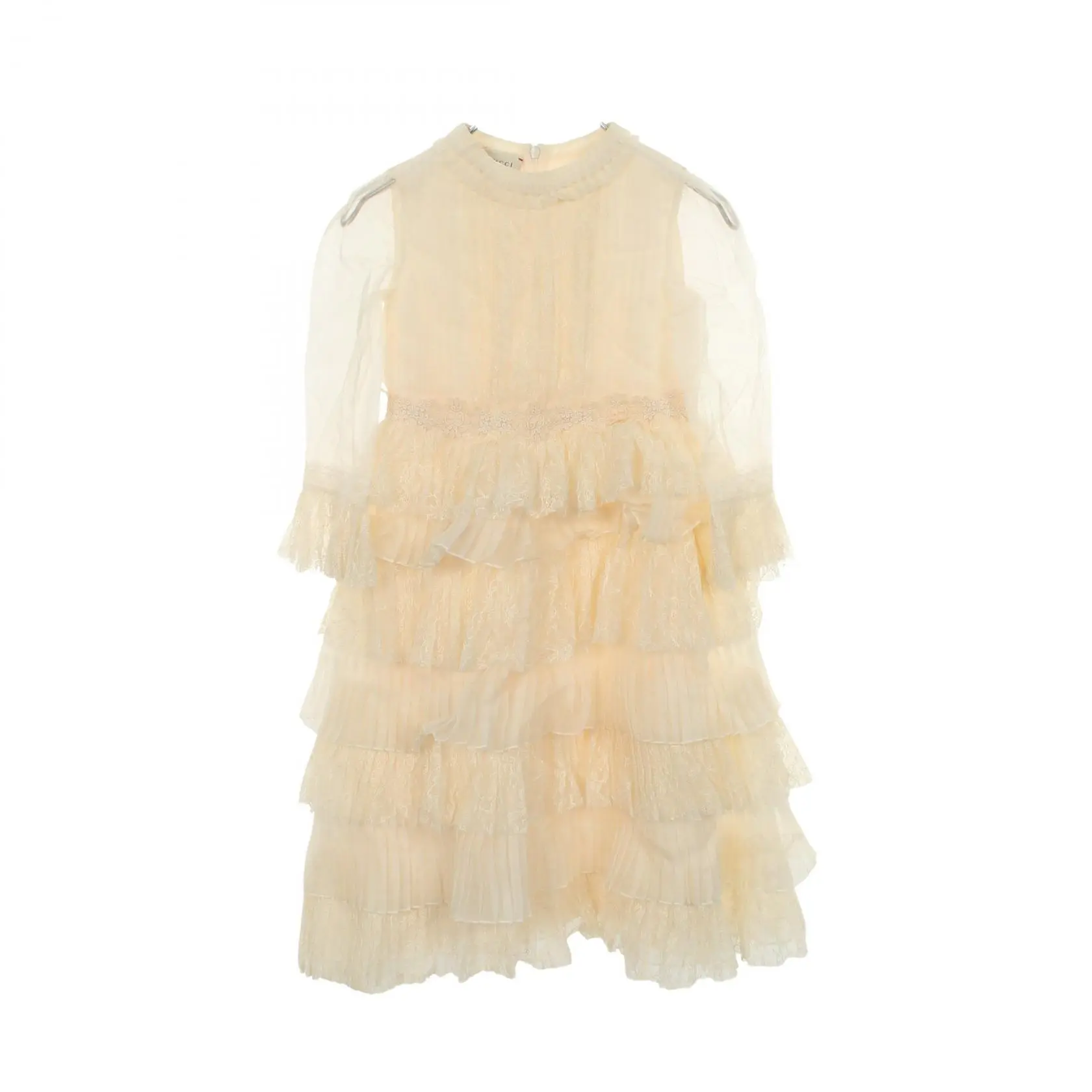 Pre-owned GUCCI Nylon Small Leather Goods Lace Pleated Dress
