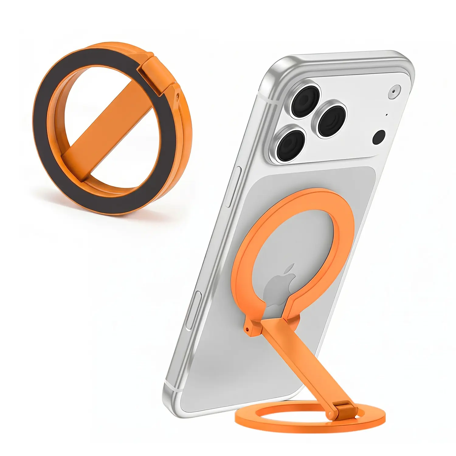 Magnetic Finger Loop Stand for MagSafe, 360° Rotating Foldable Kickstand Phone Grip for iPhone 12-17 Series, Compatible with MagSafe Car Mount