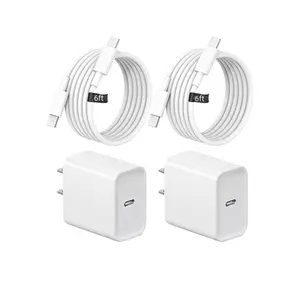 iPhone 17/16/15 Charger, USB C Charger, 2Pack 20W Type C Fast Wall Charge Power Adapter,6FT 60W USB-C to C Cable for iPhone Air/17Pro Max/15/16 Pro Max,iPad Pro 12.9/11 inch,iPad Air 5/4th,AirPods Pro