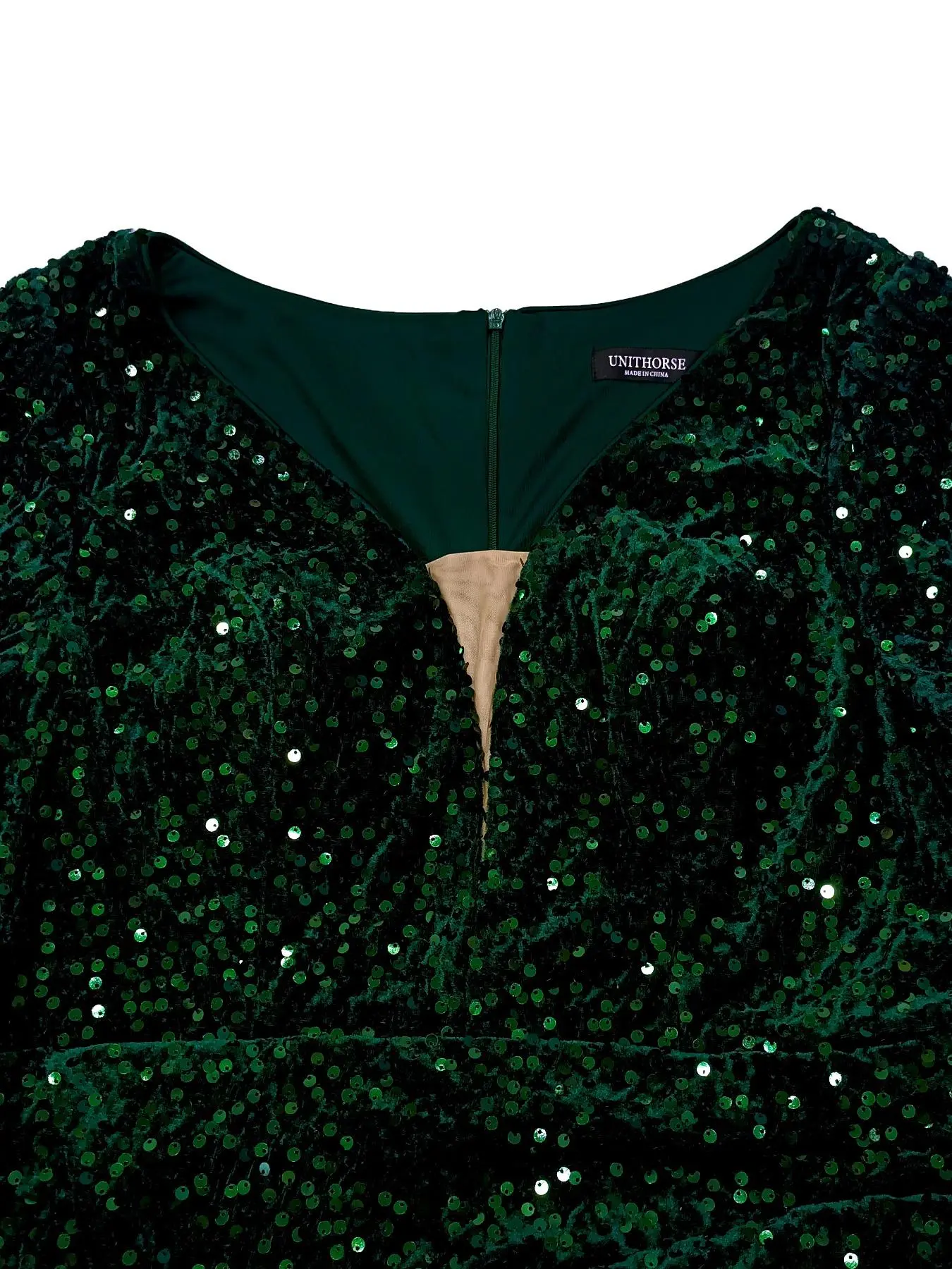 Women's Contrast Sequin Split Thigh Slim Bodycon Dress, Elegant Statement V  Neck Long Sleeve Formal Evening Party Gown, Ladies Clothes for All Seasons  - TikTok Shop