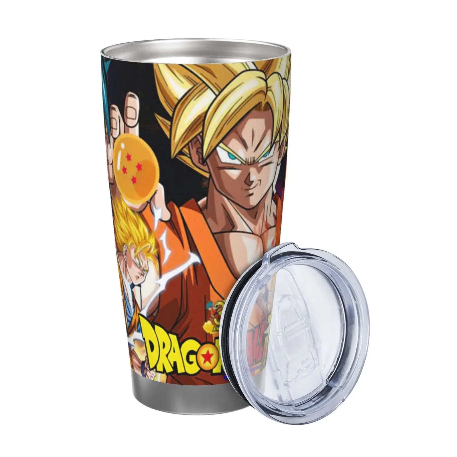 DBZ Goku Super Saiyan 20oz Tumbler, Insulated Stainless Steel Coffee Mug for Daily Commute and Road Trips, Fits Car Cup Holders, Durable Anime Travel Cup for Keeping Drinks Hot or Cold.