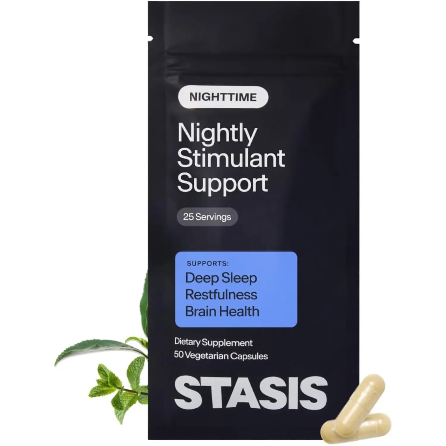 Nighttime Sleep Support Supplement with Magnesium Bisglycinate Melatonin L Theanine Calm Recovery 25 Servings