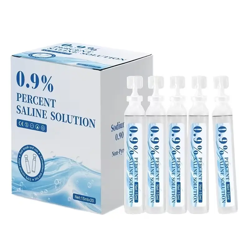 20pcs 0.9% Sterile Saline Solution  – Sterile Single-Use Saline Solution for Nasal, Wound, and Piercing Care