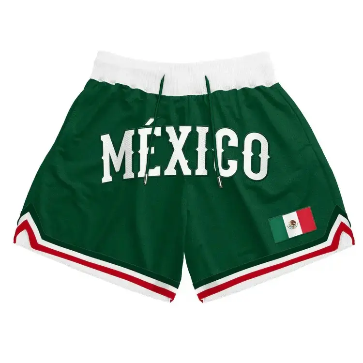Men's Mexico Heritage Basketball Shorts, Professional Sports Clothing for Sports & Outdoor Activities - Green
