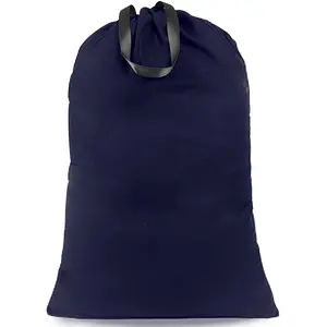 Duty Laundry Bag with Drawstring and Handle, Large Travel Dirty Clothes Bag for Laundromat and, Rip-Stop Laundry Hamper Liner, 28 x 40 Inch by, Navy Blue
