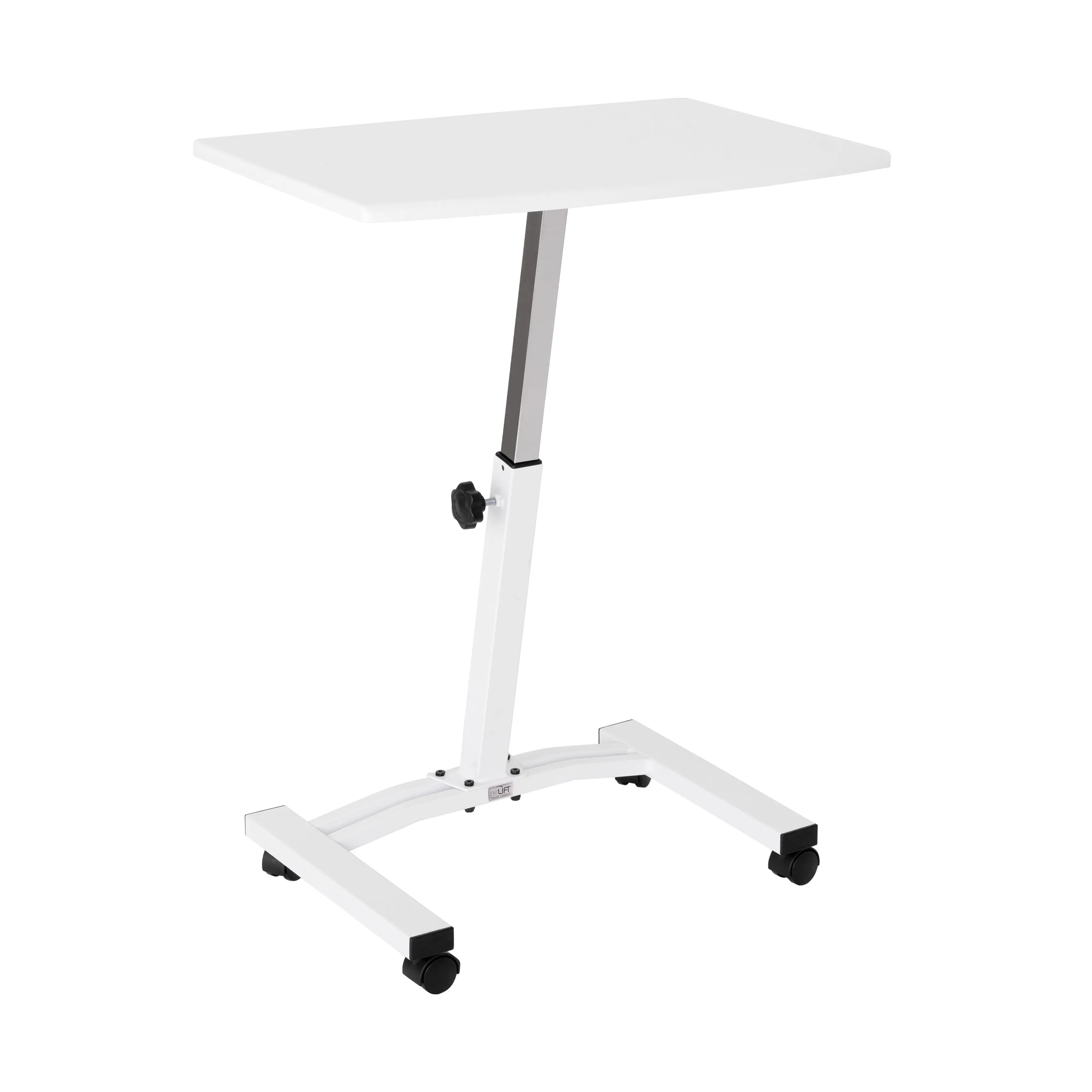 airLIFT® Mobile Laptop Sitting Cart, White Home Office Height-Adjustable Standup Workstation, Rolling PC Stand, Wheeled Platforms & Stands Living Room Furniture, Home Office Desk