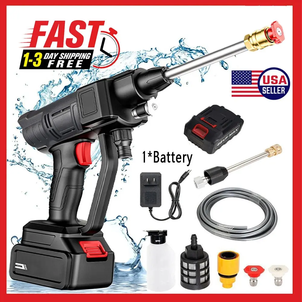 Cordless High Pressure Water Spray Gun - Portable Electric Car Washer Cleaner Tool for Effortless Cleaning Anywhere