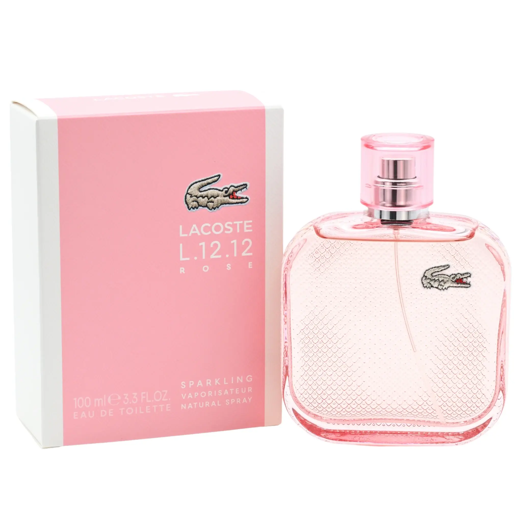 L.12.12 Rose Sparkling Women's Eau de Toilette (EDT) by Lacoste, 3.3-3.4 fl oz, Floral Fresh Whimsical Notes, New in Box, 3 To 3.9 Fl Oz, 3.4Oz, Daytime Wear