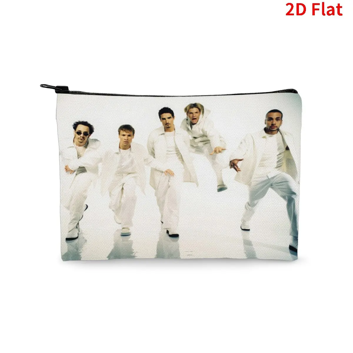 Backstreet Boys Themed 2D Printed Canvas Beauty Bag, Cosmetics Bag, Makeup Bags, Makeup Storage Bag, Makeup Travel Organizer - Stylish Zipper Pouch, Cosmetic Pouch for Makeup, Toiletries, Travel Essentials, Ideal Gift for Fans