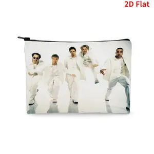 Backstreet Boys Themed 2D Printed Canvas Beauty Bag, Makeup Storage Bag, Makeup Travel Organizer - Stylish Zipper Pouch for Makeup, Toiletries, Travel Essentials, Ideal Gift for Fans