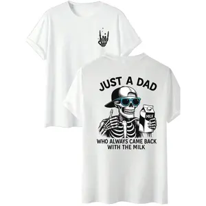 Buy Milk Back Skull Graphic T-Shirt, Front & Back Print, Heavyweight 100% Cotton short sleeve , Retro Vintage Unisex funny streetwear graphic tee