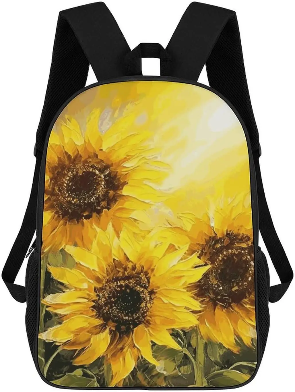 Yellow Sunflowers Laptop Backpack Sleek Travel Pack Work Backpacks Gym Bag for Work Office 17in