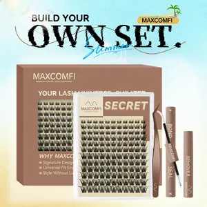 Secret | MaxComfi Ghost Lashes Vibe but Better Long-Lasting, Waterproof & Super Soft & Thin Band Too |  Waterproof Long-Lasting Natural Daily Volume Style Beginner-Friendly DIY Lashes for Flawless Voluminous Look Trendy Must-Have Clusters