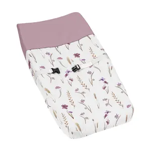 Sweet Jojo Designs Boho Floral Garden Flower Girl Baby Changing Pad Cover Infant Newborn Diaper Table Change Mat Sheet Purple Watercolor Bohemian Farmhouse Wildflower Vintage Shabby Chic Wheat Nature