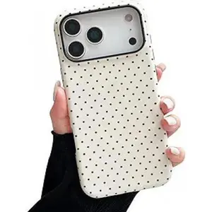 Compatible with iPhone 17 Pro Case, Fashion Cute Polka Dot Pattern Aesthetic Design for Women, Soft TPU and Hard Back Shockproof Phone Case for iPhone 17 Pro 6.3 inch Compatible with Samsung Galaxy S25