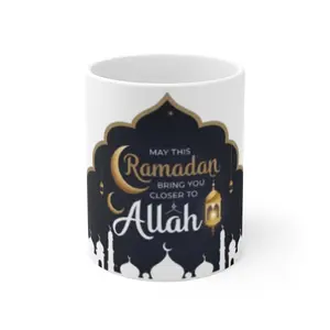 Ramadan Kareem Mugs for Coffee or Tea, Islamic Holiday Gift, Eid Islamic Mug, Islamic Home Decor, Ramadan Coffee Cup, Islamic Kitchenware Ceramic Tumbler Washable Reuse Drinkware Reusable great gift ceramic coffee mug cup