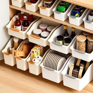 1pc Snack Storage Box, Kitchen Countertop Organizer, Kitchen Organizers, Bottom Roller Design, Durable Thick Plastic Material, Ideal for Kitchen, Living Room, Sink