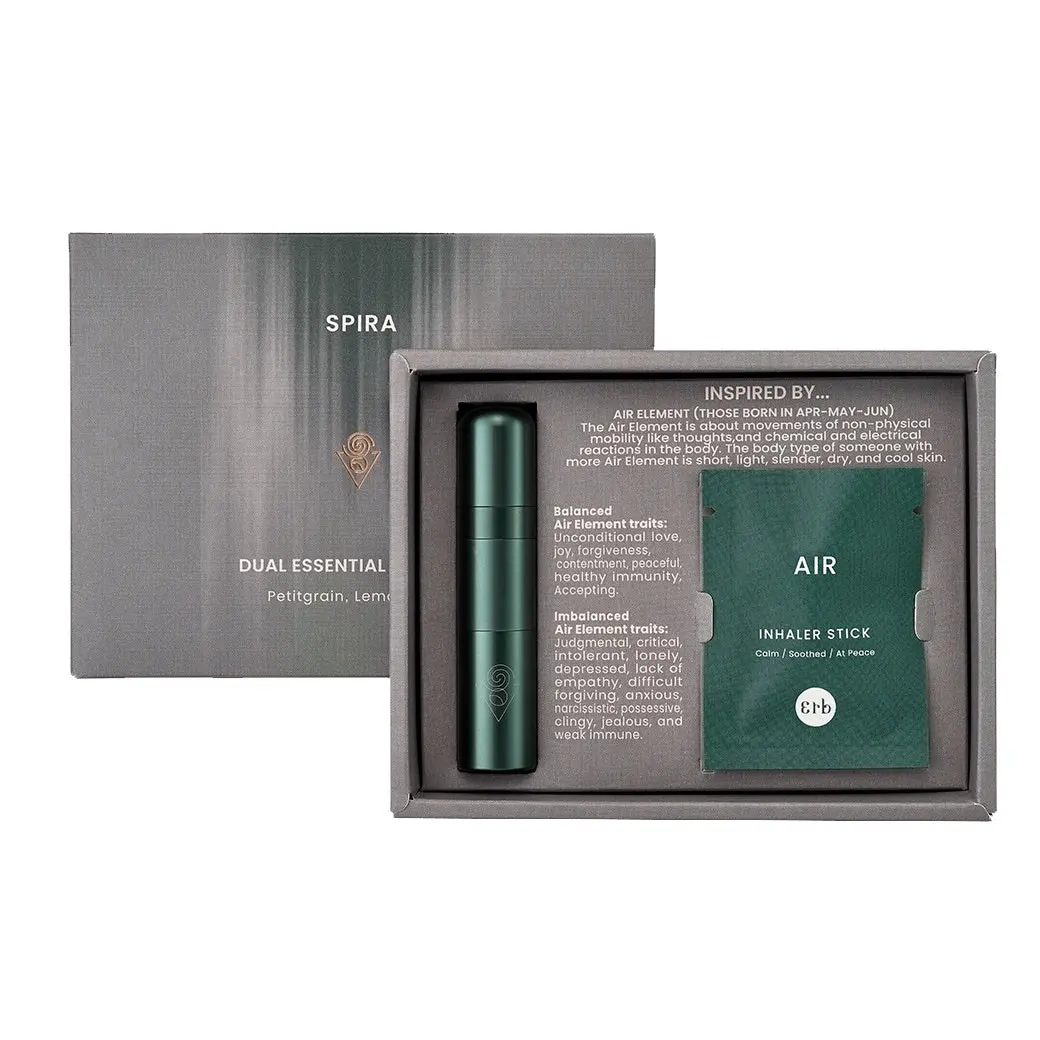 Erb Thailand Spira Aromatic Dual Inhaler — Petitgrain, Lemon & Basil | Inhaler + Essential Oil + Refill