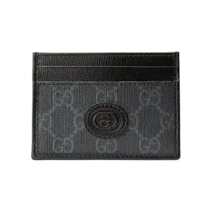 Gucci Interlocking GG Monogram Canvas and Leather Multi-Card Wallet for Men