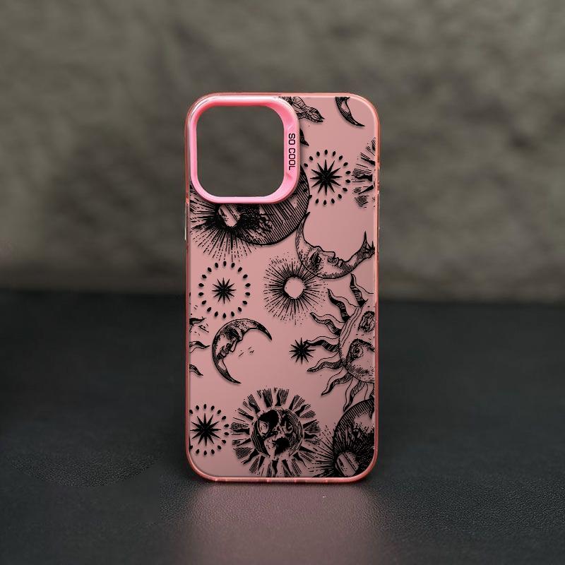 Vintage Celestial Print Phone Case  Modern Mystical Design Durable Hard Acrylic Back Case With An Anti-Yellowing Coating, Made From High-Quality Designed For Reliable Drop Protection For Your Phone For iPhone 17.16.15.14.13.12.11.X.XS.XSMAX.XR.8.7