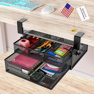 Under Desk Drawer Organizer No Drilling 2 Slide Out Drawer Under Desk Storage Drawer Clamp  Under Desk Management Drawer Organizer Suitable for  and Office