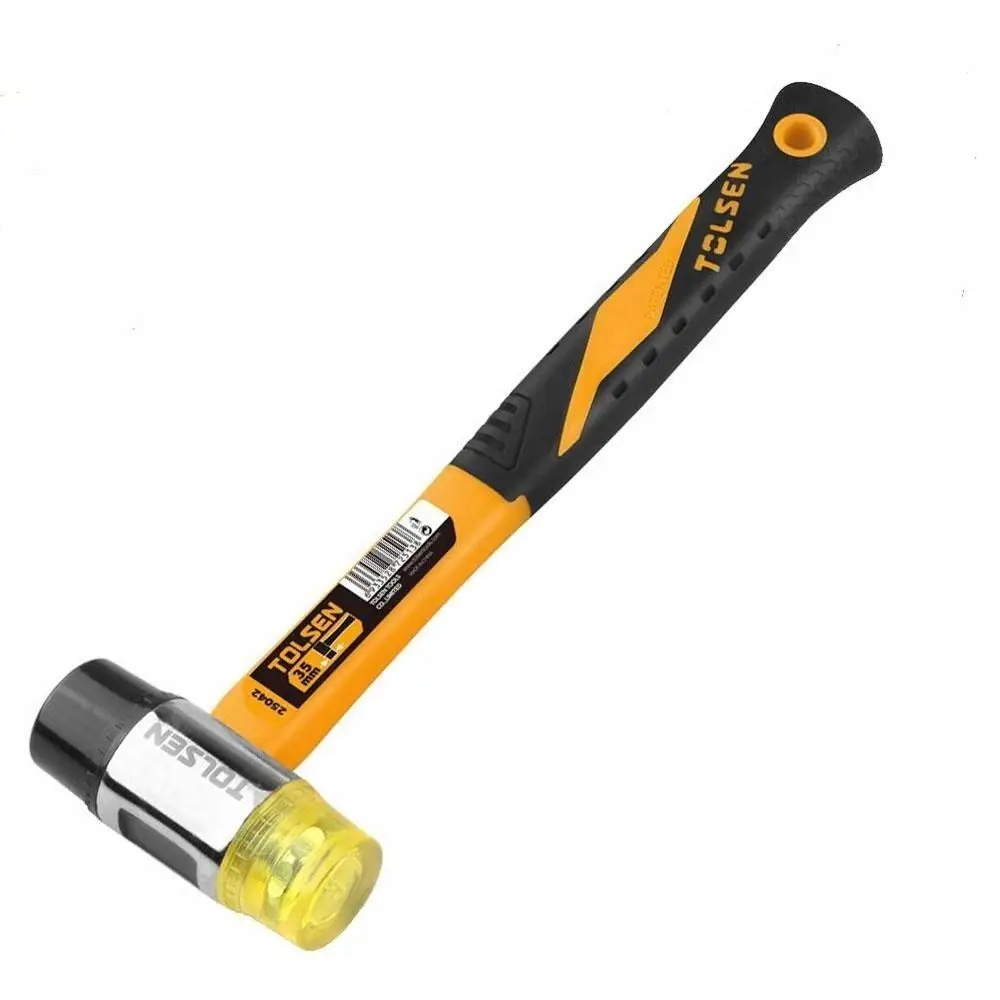 Tolsen 25042 Two Way Mallet PVC Heads, Grip Pro Fiberglass Handle