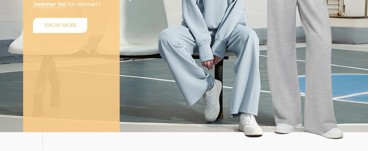 Casly Lamiit Women's 2 Piece Outfits Lounge Set 2026 Oversized Half Zip Sweatshirt Wide Leg Sweatpants Set Cozy Fabric Trendy Design All Match Stand Collar #Springfresh SpringStatements