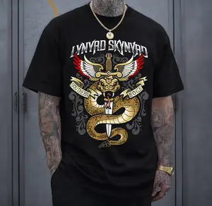 Lynyrd Skynyrd Southern Rock Band Tee T-Shirt Menswear Top Heavy Cotton Unisex Oversize Southern Rock Country Rock Blues Rock Classic Rock Band Vintage 90s Graphic Streetwear Cotton Tee for Men and Women Fans