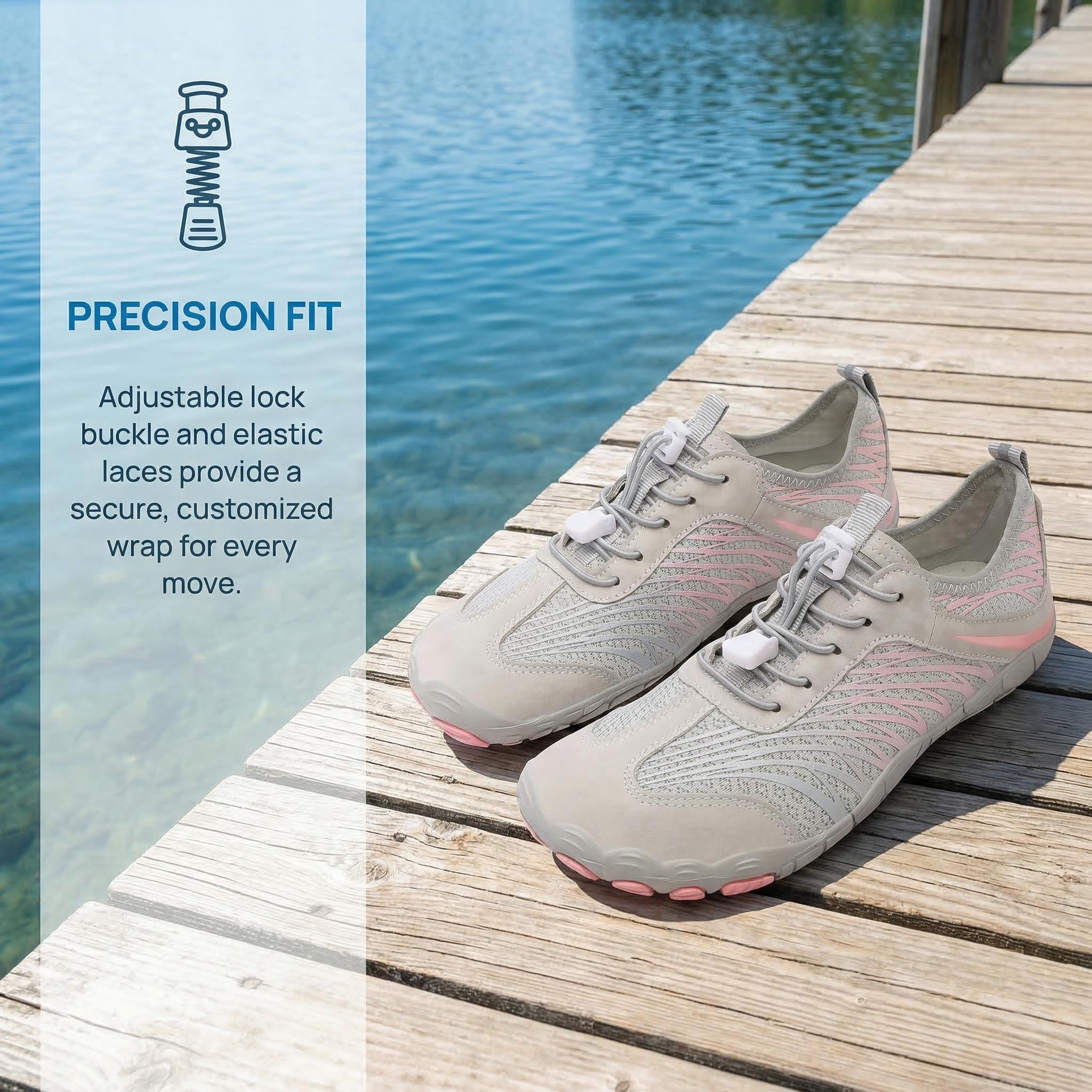 UBFEN Mens Women Water Shoes for Boating Fishing Diving Surfing Beach Sports -  Quick Dry Premium Mesh Upper & Honeycomb Insole for Breathability - Barefoot Aqua  Footwear  Summervibes outdoorfun