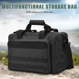 7.93gal Tactical Gun Range Bag Soft Case Deluxe Pistol Bag Double Handgun Storage Shooting Range Duffle Bags