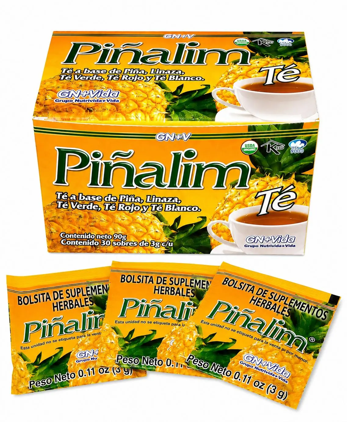 GN + VIDA Pinalim Piñalim Natural Health Tea Caffeine Free Herbal Tea Bags with Senna Leaf & Green Tea Adult Dietary Supplement