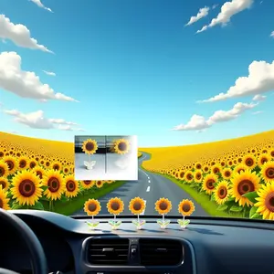 5 Pcs Sunflower,Ornaments for Car,Creative Rocking Ornament,Car Accessories,Sunflower Dashboard Decorations for Mother's Day Home Decor Accents