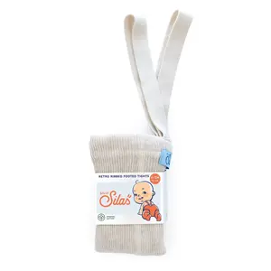 Silly Silas Footed Tights with Braces - Cream Blend