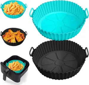 Silicone Air Fryer Liners for Ninja AF101 4QT AF141 5QT AF150 AF161 XL MAX 5.5QT for Ninja Foodi and Most 3-5 Quart Airfryers, Air Fryer Oven Microwave Accessories, Better than Disposable Paper Liner
