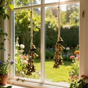 Magic Wizard Bells: Clear Negative Energy, Door Knob Protection Bell, Witch Bells Witch Decorations Hanging Witchcraft Ornaments, Witchcraft Decorations Magic Wind Chimes Wreath for Home House Bedroom Garden, Elevate Your Home Decor with Witchcraft Items