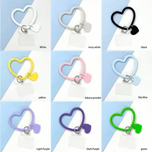 Heart-Shaped Phone Case Lanyard Wrist Strap Short Keychain, Fashionable Versatile Daily Use, Universal Camera Hanging Chain Accessory, Phone Charms, Cell Phone Charm, Mobile Phone Chain, Phone Accessories