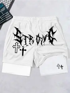 Men's Performance Shorts, Dual-Layer Summer Beach Pants, Fitness Training & Sports Clothing, Basketball Gym Shorts, Streetwear Sports Shorts, Comfortable & Stylish.luffy elbaf outfit