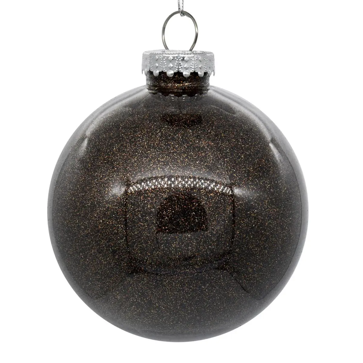 212 MAIN 6 in. Chocolate Glitter Shatterproof Plastic Ball Decor, Festive Ornament, 4 per Bag, Decoration