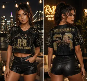 Custom RB World Tour Jersey 2026, Personalized Concert Football Shirt, CB Usher Inspired Crop Top, Name & Number Jersey Gift