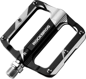 ROCKBROS Mountain Bike Pedals Flat Bicycle MTB Pedals 9/16 Lightweight Road Bike Pedals Carbon Fiber Sealed Bearing Alloy Flat Pedals 1 Pair
