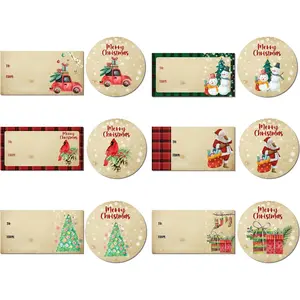 120 count Christmas Name Labels Stickers Set - 60 Rectangle & 60 Round Self Adhesive Xmas  Tags, Personalized Holiday Presents Labels for Wrapping, Party Decor (Santa/Snowman Designs) - A01