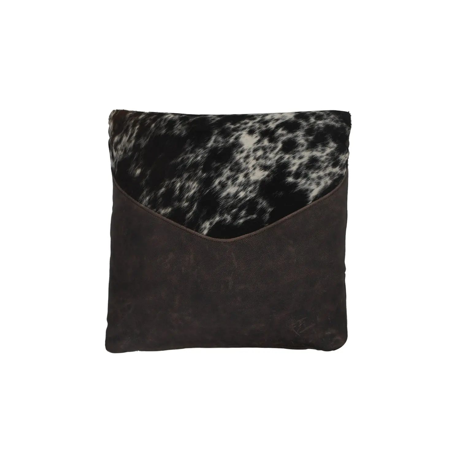 Genuine Leather Throw Pillow with Hair