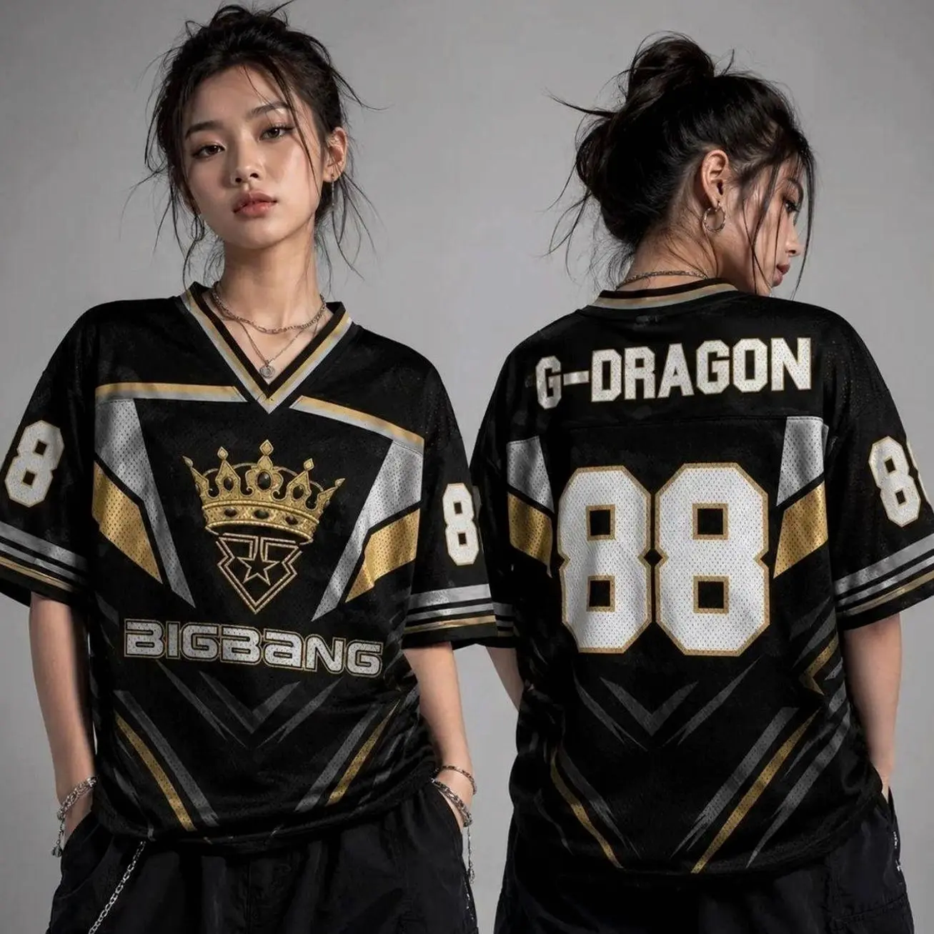 BIGBANG 2026 World Tour Mesh Jersey, Oversized Kpop Streetwear Shirt, VIP Fan Merch, Korean Concert Outfit, Breathable Sports Tee KG3 PUS YN8