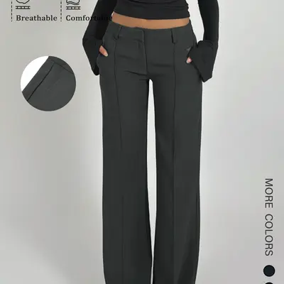 Pants Shein Work Clothes Buy Light Blue Trousers Pants For Women