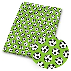 1pc Green Soccer Print Fabric - 59 X 19.68 Inches (150 X 50 Cm) Pre-Cut Polyester Fabric - Suitable for Sewing, Scrapbooking, Tablecloths And Crafts