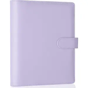 A5 Notebook Binder 6 Ring Refillable Budget Planner Cover for  Organizer, PU Leather Aesthetic Photocard Holder Loose Leaf Small Binder with  Buckle for A5 Planner Inserts,