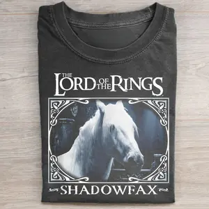Vintage ShadowFax Graphic Tee - The Lord of The Rings Movie Shirt - LOTR - Middle Earth - Gandalf the White Shirt - Fantasy Rings - Fantasy Novel - Gift for Bookish