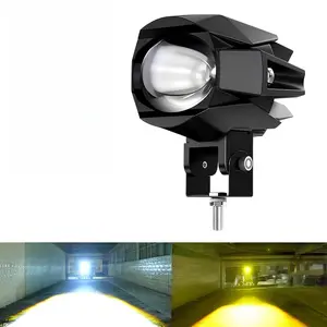 High-End Single-Head LED Spot Light, Waterproof Bird Design, 12V-24V Universal, Lens-Focused Long-Range Super Bright Driving Lamp with Excellent Heat Dissipation, Offroad Auxiliary Light for SUV & Motorcycle (Dual-Color Rocker Switch Barra, Fog Use)