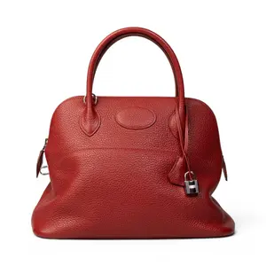 Pre-owned HERMÈS Leather Shoulder Bags Hermes Bolide 31 Rouge Garance Clemence PHW IB26030430